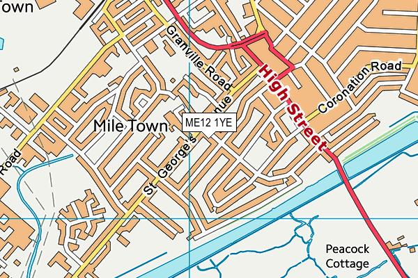 ME12 1YE map - OS VectorMap District (Ordnance Survey)