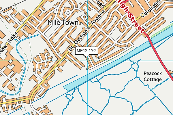 ME12 1YG map - OS VectorMap District (Ordnance Survey) ME12 1YG map - OS VectorMap District (Ordnance Survey)
