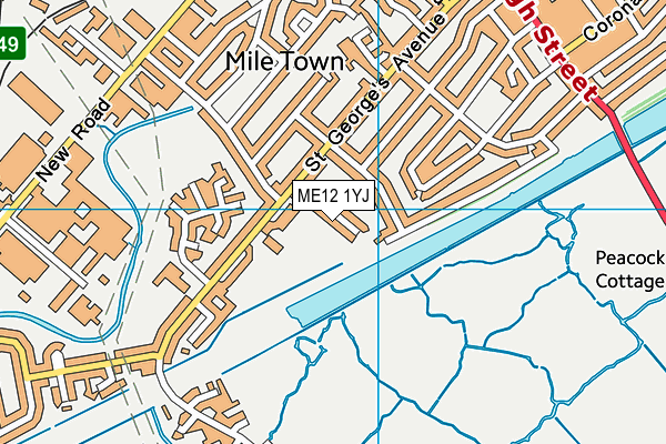 ME12 1YJ map - OS VectorMap District (Ordnance Survey) ME12 1YJ map - OS VectorMap District (Ordnance Survey)