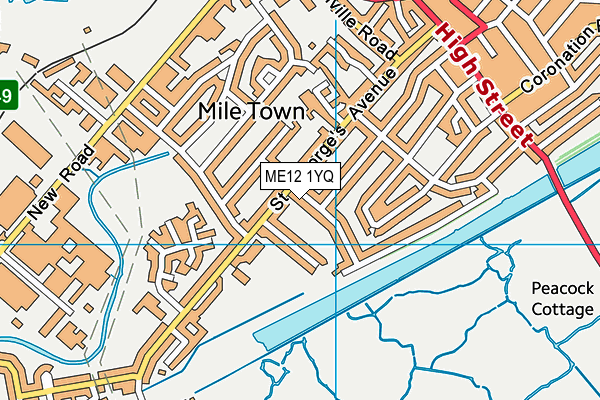 ME12 1YQ map - OS VectorMap District (Ordnance Survey) ME12 1YQ map - OS VectorMap District (Ordnance Survey)