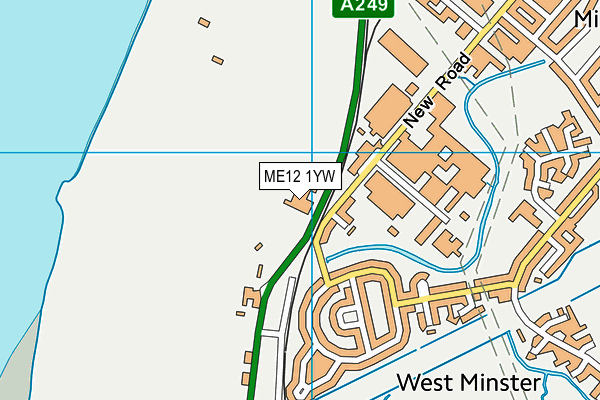 ME12 1YW map - OS VectorMap District (Ordnance Survey) ME12 1YW map - OS VectorMap District (Ordnance Survey)