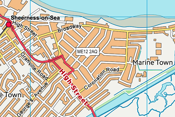 ME12 2AQ map - OS VectorMap District (Ordnance Survey) ME12 2AQ map - OS VectorMap District (Ordnance Survey)