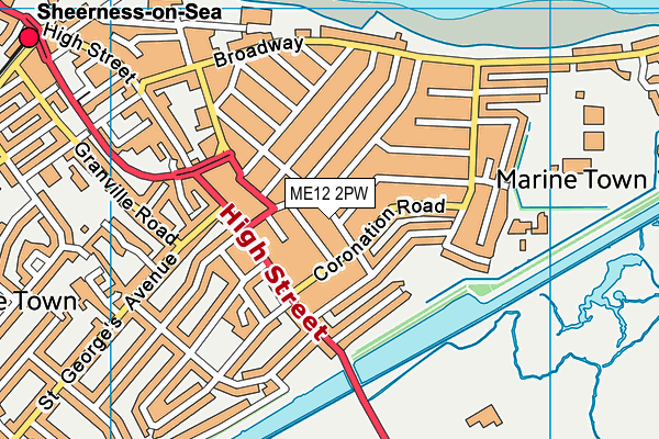 ME12 2PW map - OS VectorMap District (Ordnance Survey) ME12 2PW map - OS VectorMap District (Ordnance Survey)