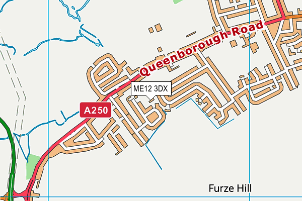 ME12 3DX map - OS VectorMap District (Ordnance Survey) ME12 3DX map - OS VectorMap District (Ordnance Survey)
