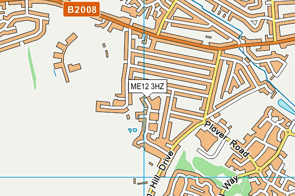 ME12 3HZ map - OS VectorMap District (Ordnance Survey) ME12 3HZ map - OS VectorMap District (Ordnance Survey)
