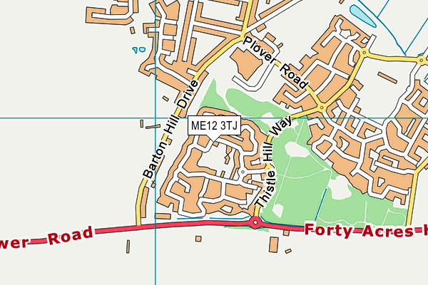 ME12 3TJ map - OS VectorMap District (Ordnance Survey) ME12 3TJ map - OS VectorMap District (Ordnance Survey)
