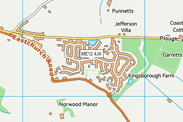 ME12 4JX map - OS VectorMap District (Ordnance Survey) ME12 4JX map - OS VectorMap District (Ordnance Survey)