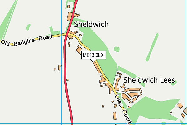 ME13 0LX map - OS VectorMap District (Ordnance Survey) ME13 0LX map - OS VectorMap District (Ordnance Survey)