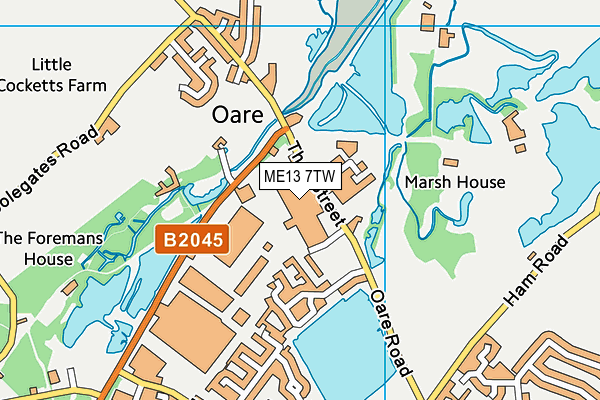 ME13 7TW map - OS VectorMap District (Ordnance Survey) ME13 7TW map - OS VectorMap District (Ordnance Survey)