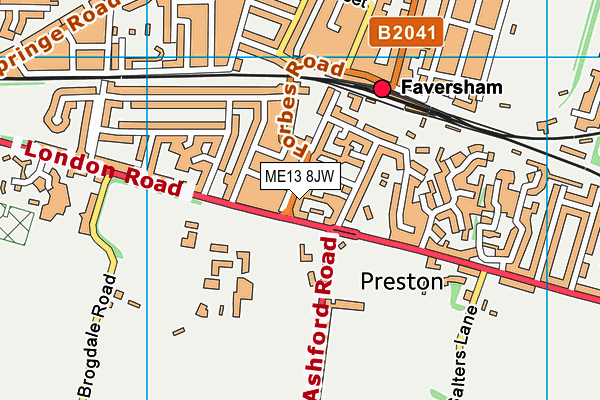 ME13 8JW map - OS VectorMap District (Ordnance Survey) ME13 8JW map - OS VectorMap District (Ordnance Survey)