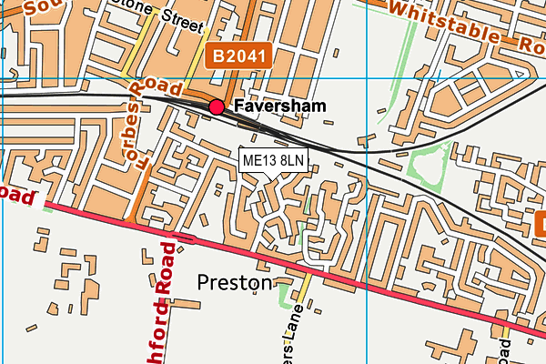 ME13 8LN map - OS VectorMap District (Ordnance Survey) ME13 8LN map - OS VectorMap District (Ordnance Survey)