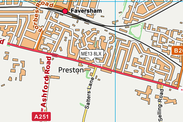 ME13 8LX map - OS VectorMap District (Ordnance Survey) ME13 8LX map - OS VectorMap District (Ordnance Survey)