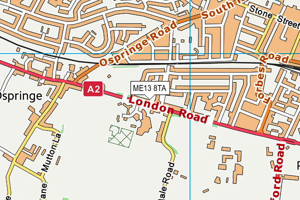 ME13 8TA map - OS VectorMap District (Ordnance Survey) ME13 8TA map - OS VectorMap District (Ordnance Survey)