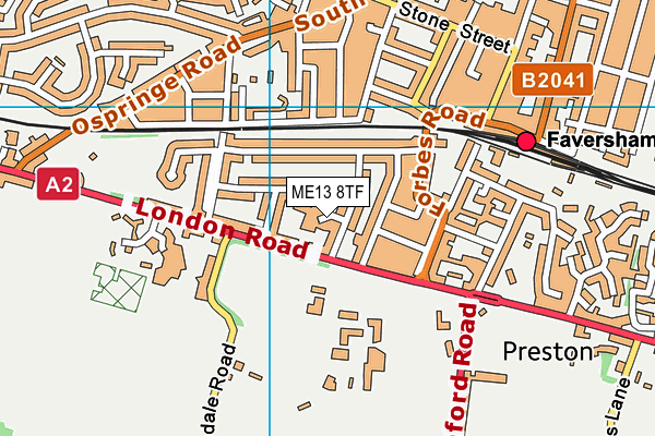 ME13 8TF map - OS VectorMap District (Ordnance Survey) ME13 8TF map - OS VectorMap District (Ordnance Survey)