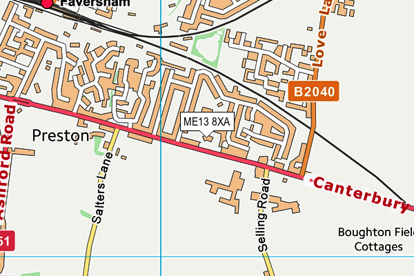 ME13 8XA map - OS VectorMap District (Ordnance Survey)