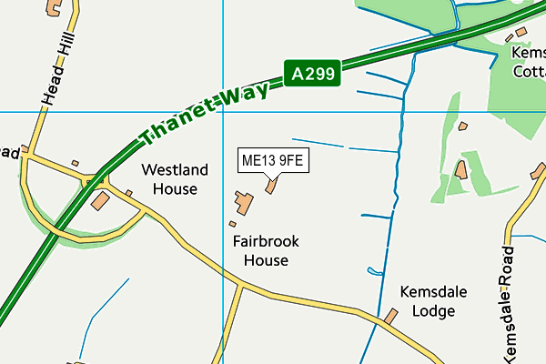 ME13 9FE map - OS VectorMap District (Ordnance Survey) ME13 9FE map - OS VectorMap District (Ordnance Survey)