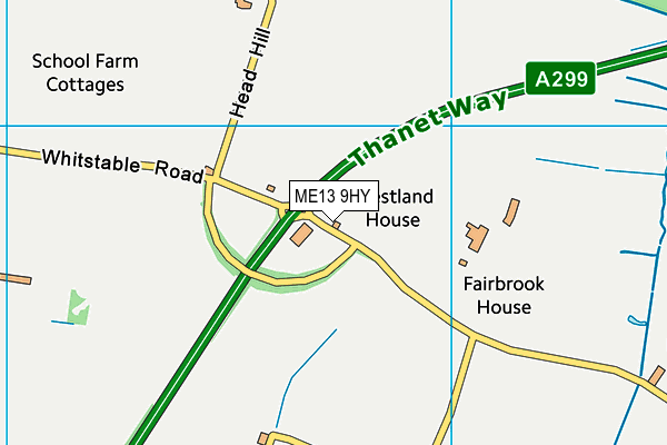 ME13 9HY map - OS VectorMap District (Ordnance Survey)