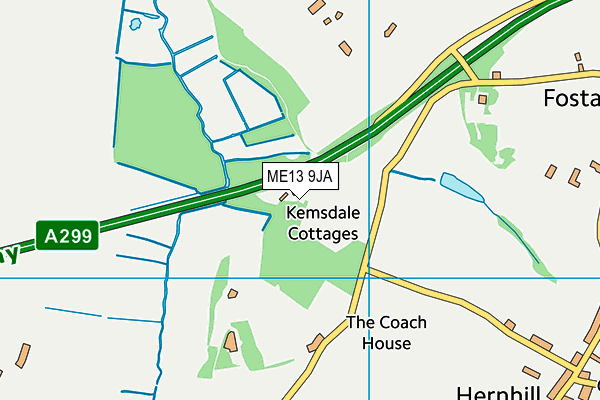 ME13 9JA map - OS VectorMap District (Ordnance Survey) ME13 9JA map - OS VectorMap District (Ordnance Survey)