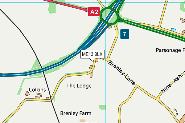 ME13 9LX map - OS VectorMap District (Ordnance Survey) ME13 9LX map - OS VectorMap District (Ordnance Survey)