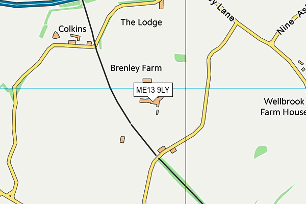 ME13 9LY map - OS VectorMap District (Ordnance Survey) ME13 9LY map - OS VectorMap District (Ordnance Survey)