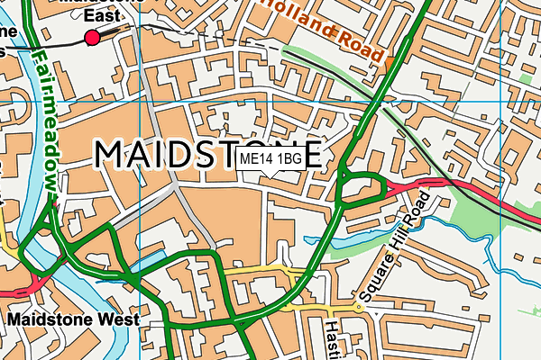 ME14 1BG map - OS VectorMap District (Ordnance Survey)