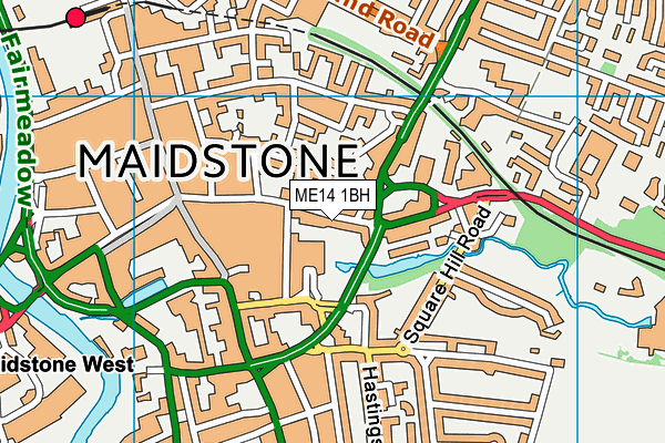 ME14 1BH map - OS VectorMap District (Ordnance Survey) ME14 1BH map - OS VectorMap District (Ordnance Survey)
