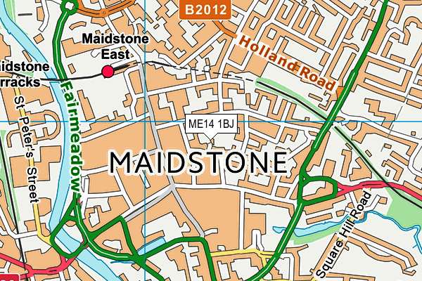 ME14 1BJ map - OS VectorMap District (Ordnance Survey) ME14 1BJ map - OS VectorMap District (Ordnance Survey)