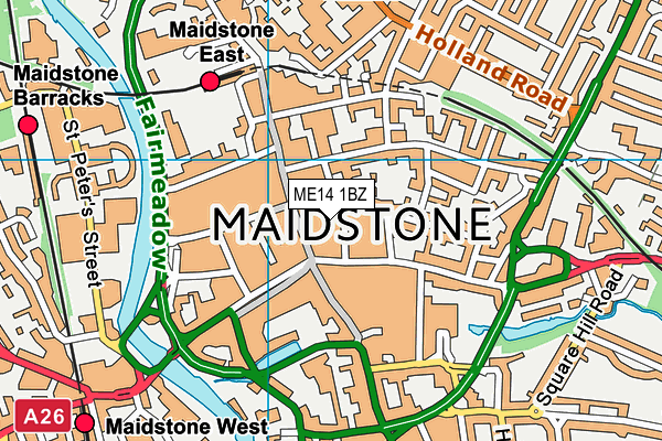 ME14 1BZ map - OS VectorMap District (Ordnance Survey) ME14 1BZ map - OS VectorMap District (Ordnance Survey)