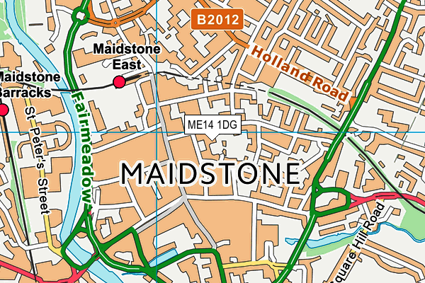 ME14 1DG map - OS VectorMap District (Ordnance Survey)