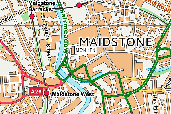 ME14 1FN map - OS VectorMap District (Ordnance Survey) ME14 1FN map - OS VectorMap District (Ordnance Survey)