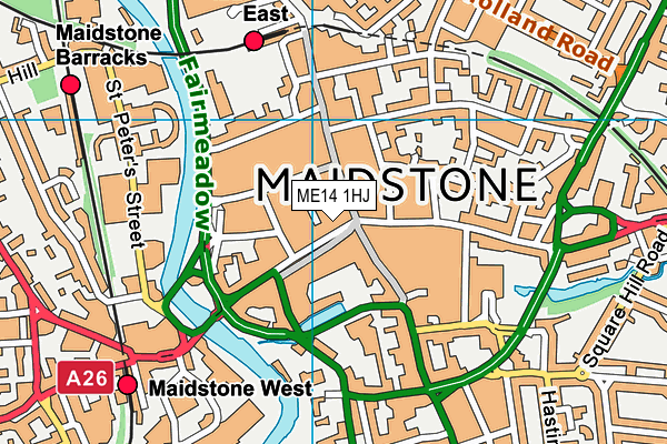 ME14 1HJ map - OS VectorMap District (Ordnance Survey) ME14 1HJ map - OS VectorMap District (Ordnance Survey)