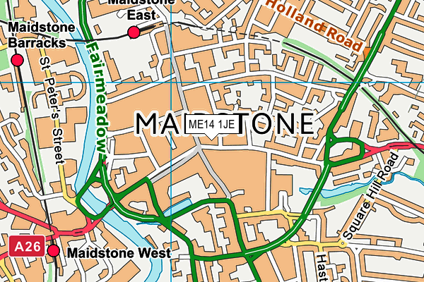 ME14 1JE map - OS VectorMap District (Ordnance Survey) ME14 1JE map - OS VectorMap District (Ordnance Survey)