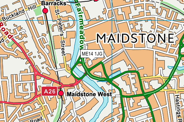 ME14 1JG map - OS VectorMap District (Ordnance Survey) ME14 1JG map - OS VectorMap District (Ordnance Survey)