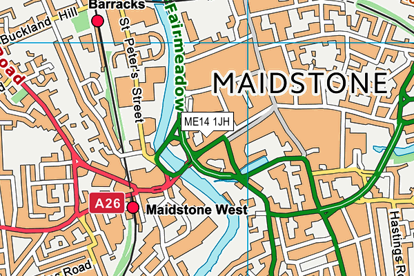 ME14 1JH map - OS VectorMap District (Ordnance Survey) ME14 1JH map - OS VectorMap District (Ordnance Survey)
