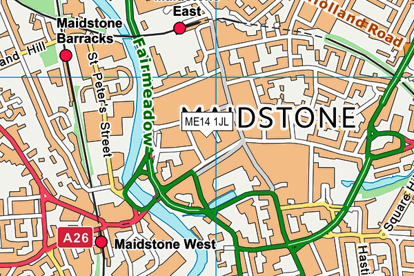 ME14 1JL map - OS VectorMap District (Ordnance Survey)