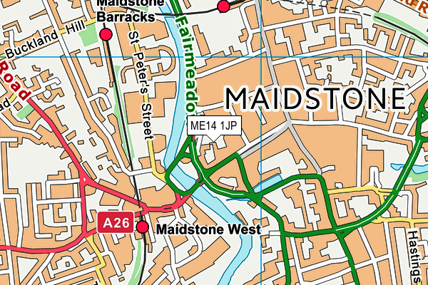 ME14 1JP map - OS VectorMap District (Ordnance Survey)