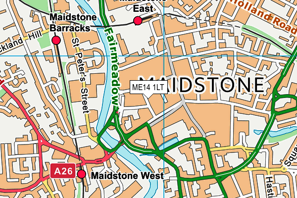 ME14 1LT map - OS VectorMap District (Ordnance Survey)