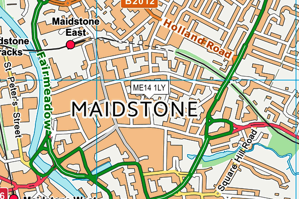 ME14 1LY map - OS VectorMap District (Ordnance Survey) ME14 1LY map - OS VectorMap District (Ordnance Survey)