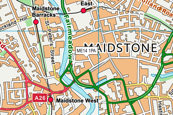 ME14 1PA map - OS VectorMap District (Ordnance Survey) ME14 1PA map - OS VectorMap District (Ordnance Survey)