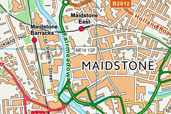 ME14 1QP map - OS VectorMap District (Ordnance Survey)
