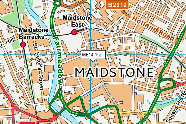 ME14 1QT map - OS VectorMap District (Ordnance Survey)