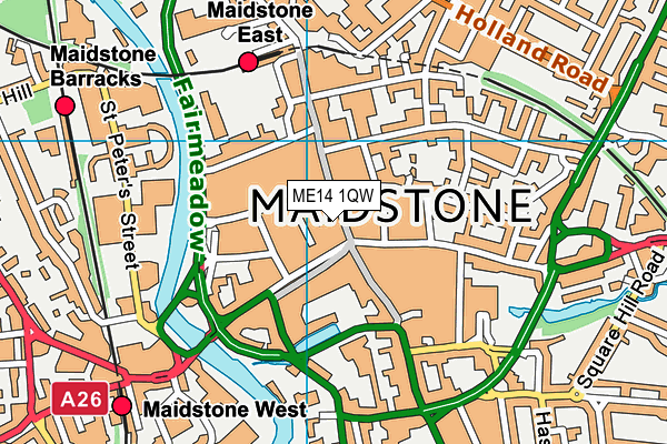ME14 1QW map - OS VectorMap District (Ordnance Survey) ME14 1QW map - OS VectorMap District (Ordnance Survey)