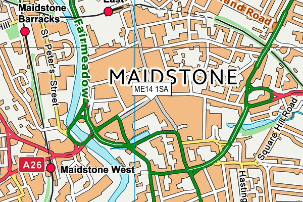 ME14 1SA map - OS VectorMap District (Ordnance Survey) ME14 1SA map - OS VectorMap District (Ordnance Survey)