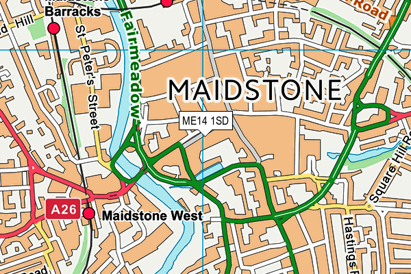 ME14 1SD map - OS VectorMap District (Ordnance Survey) ME14 1SD map - OS VectorMap District (Ordnance Survey)