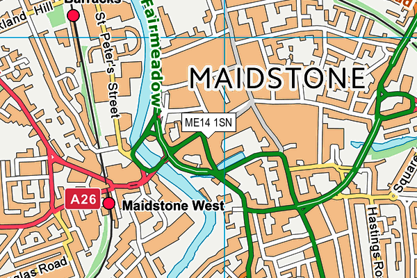 ME14 1SN map - OS VectorMap District (Ordnance Survey) ME14 1SN map - OS VectorMap District (Ordnance Survey)