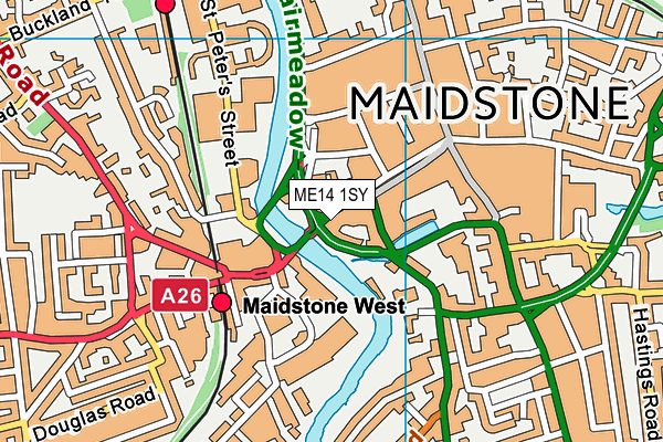 ME14 1SY map - OS VectorMap District (Ordnance Survey) ME14 1SY map - OS VectorMap District (Ordnance Survey)