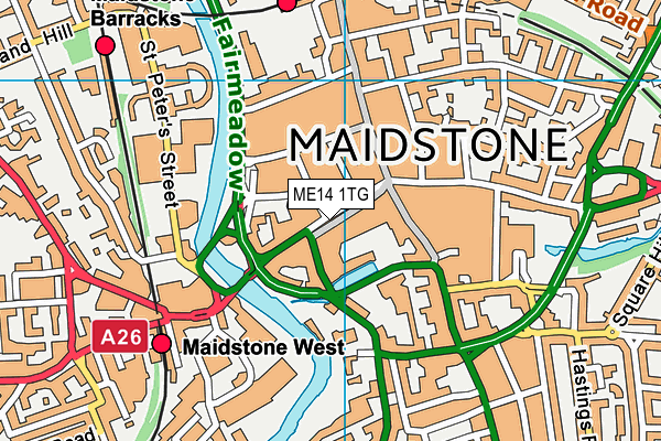 ME14 1TG map - OS VectorMap District (Ordnance Survey) ME14 1TG map - OS VectorMap District (Ordnance Survey)