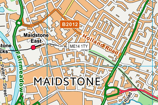 ME14 1TY map - OS VectorMap District (Ordnance Survey) ME14 1TY map - OS VectorMap District (Ordnance Survey)