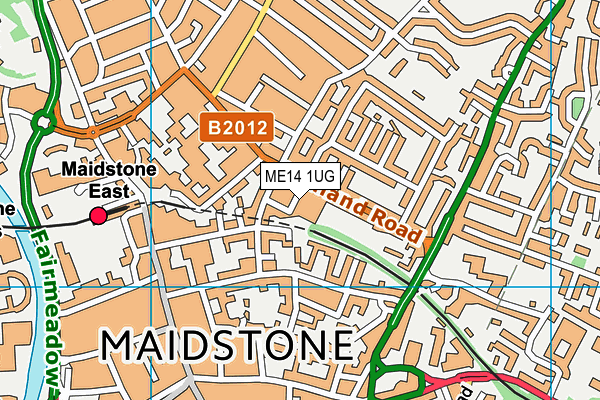 ME14 1UG map - OS VectorMap District (Ordnance Survey)