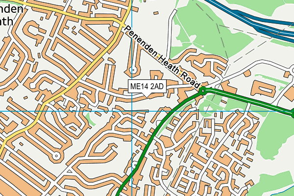 ME14 2AD map - OS VectorMap District (Ordnance Survey) ME14 2AD map - OS VectorMap District (Ordnance Survey)